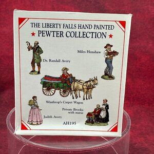 VINTAGE LIBERTY FALLS 5 DIFFERENT HAND PAINTED SOLID POWTER FIGURINES AH195 1999
